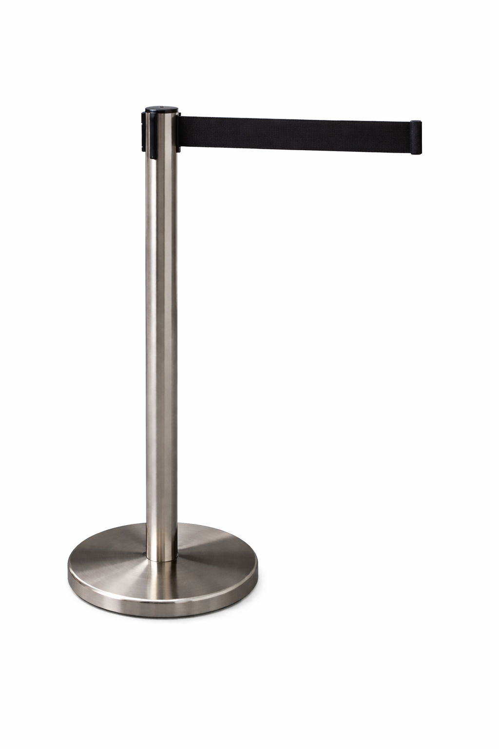 Gurtpfosten aus Edelstahl mit Zugband – 900 mm, schwarz